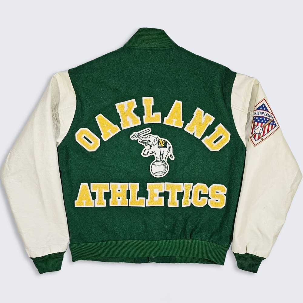 Oakland A's Athletics Vintage 80s Chalk Line Varsity Jacket